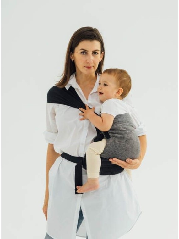 LennyHip (1/2 of LennyTwin), Standard, herringbone, 100% puuvill - LITTLE HERRINGBONE OMBRE GREY