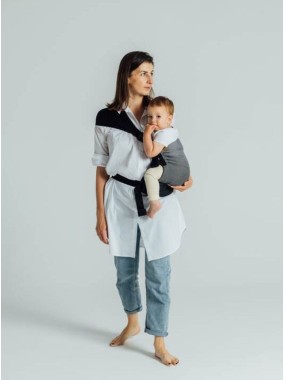 LennyHip (1/2 of LennyTwin), Standard, herringbone, 100% cotton - LITTLE HERRINGBONE OMBRE GREY