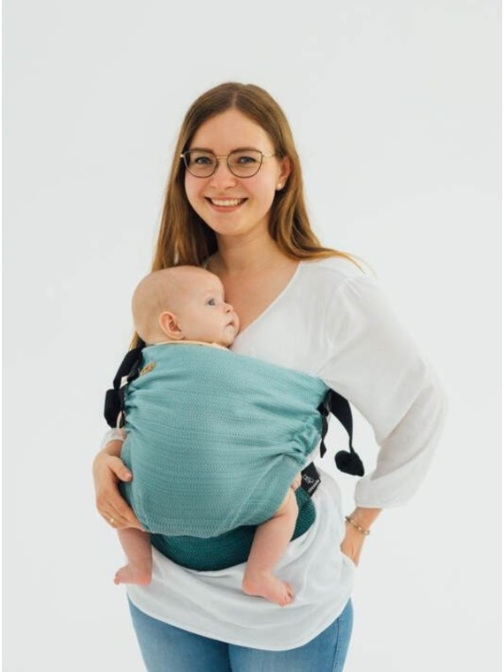 LennyHip (1/2 of LennyTwin), Standard, herringbone, 100% puuvill - LITTLE HERRINGBONE OMBRE GREEN