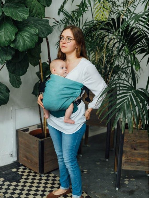LennyHip (1/2 of LennyTwin), Standard, herringbone, 100% puuvill - LITTLE HERRINGBONE OMBRE GREEN
