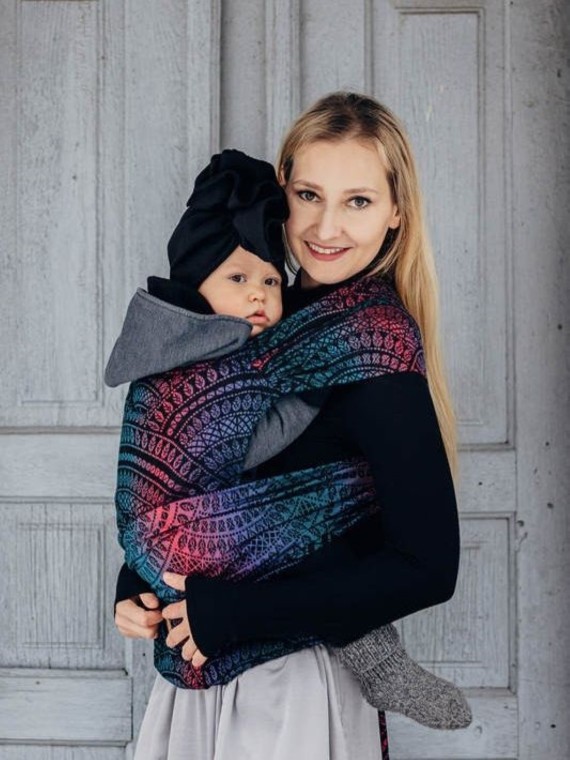LennyHybrid, Standard, jacquard, (60% puuvill, 28% meriinovill, 8% siid, 4% kašmiir) - PEACOCK'S TALE - BLACK OPAL