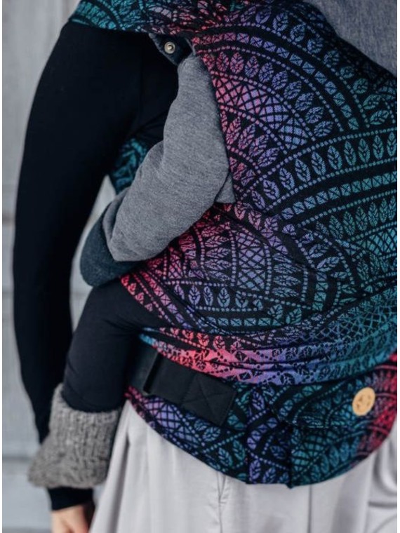 LennyHybrid, Standard, jacquard, (60% cotton, 28% merino wool, 8% silk, 4% cashmere) - PEACOCK'S TALE - BLACK OPAL