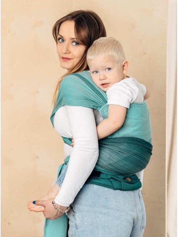 LennyHybrid, Standard, herringbone, 100% cotton - LITTLE HERRINGBONE OMBRE GREEN